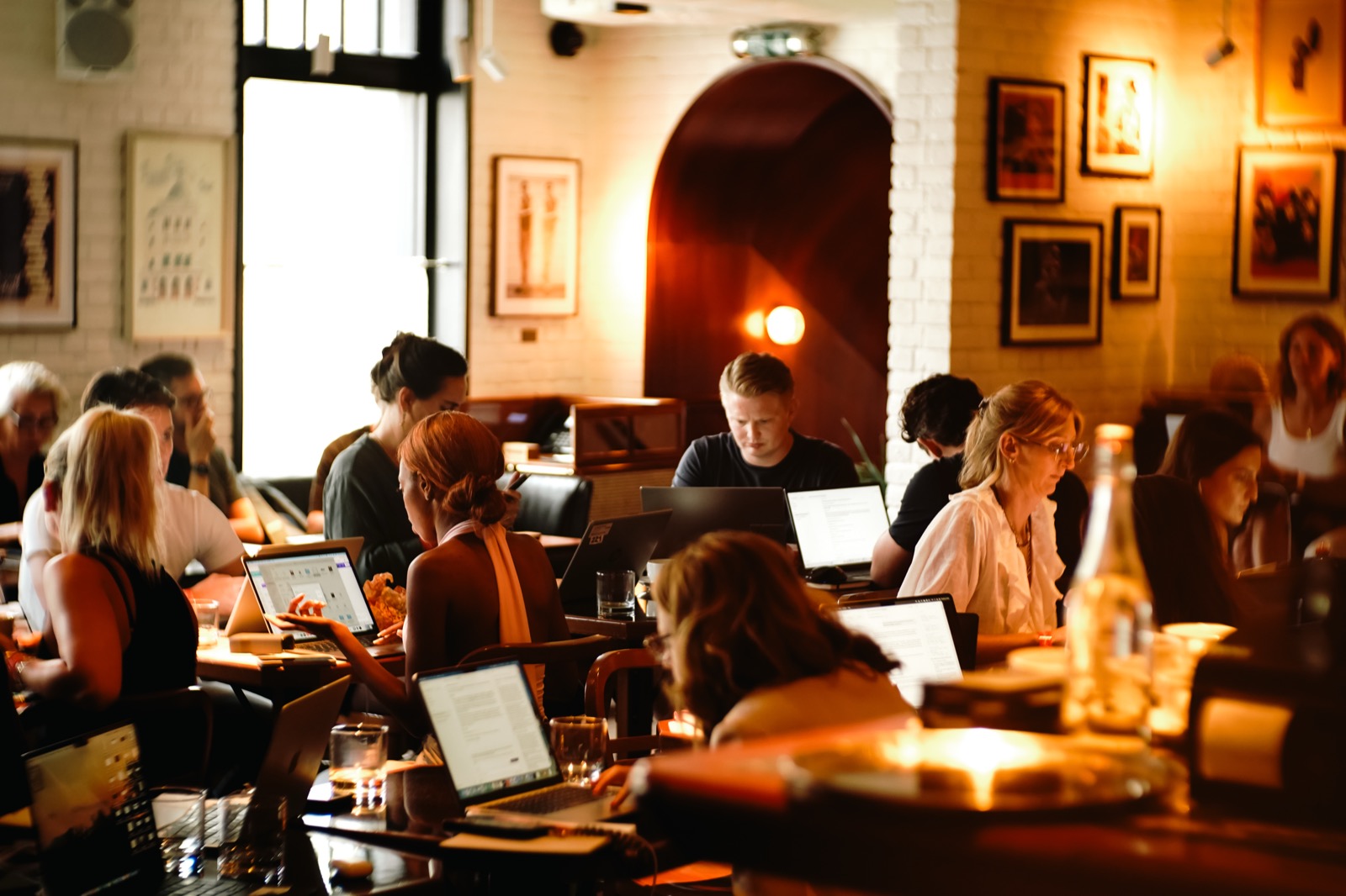 Attendees building their own projects on laptops at a Light School workshop